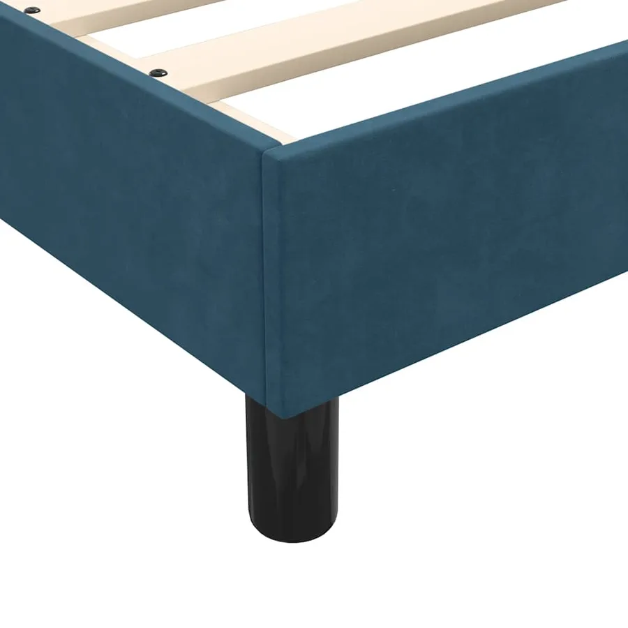 Sommier à lattes de lit et matelas bleu foncé 90x210 cm velours - 10