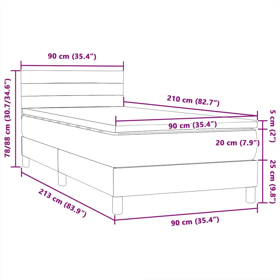 Sommier à lattes de lit et matelas bleu foncé 90x210 cm velours - 12