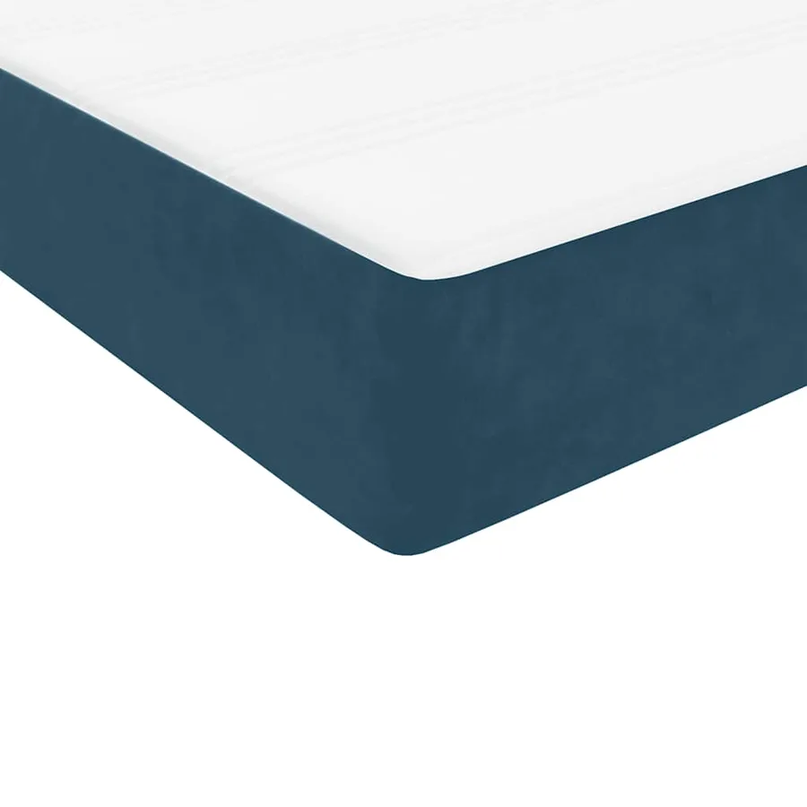 Sommier à lattes de lit et matelas bleu foncé 90x210 cm velours - 9