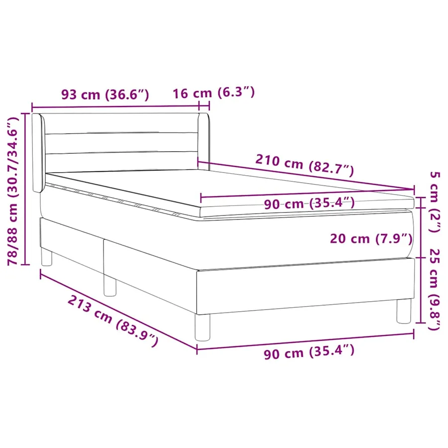 Sommier à lattes de lit et matelas vert foncé 90x210 cm velours - 12