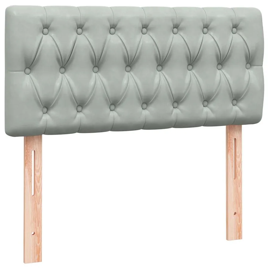 Sommier à lattes de lit et matelas gris clair 80x220 cm velours - 8