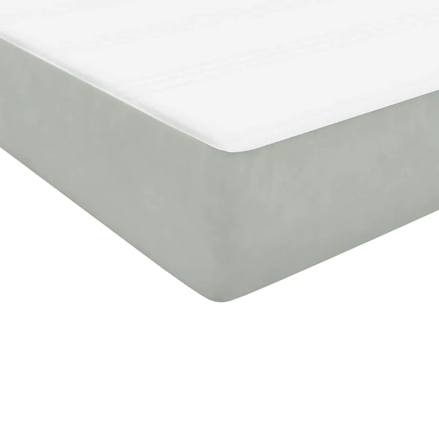 Sommier à lattes de lit et matelas gris clair 80x220 cm velours - 9