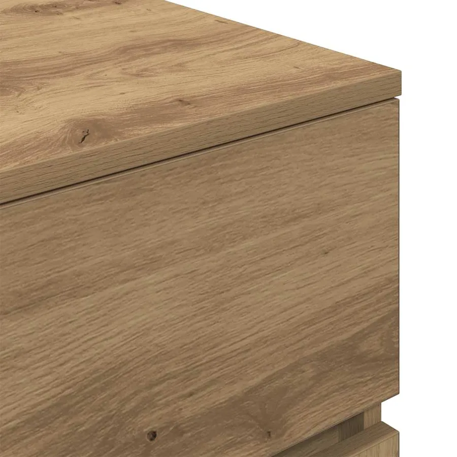 Table de chevet chêne artisanal 39x35x65 cm bois d'ingénierie - 10