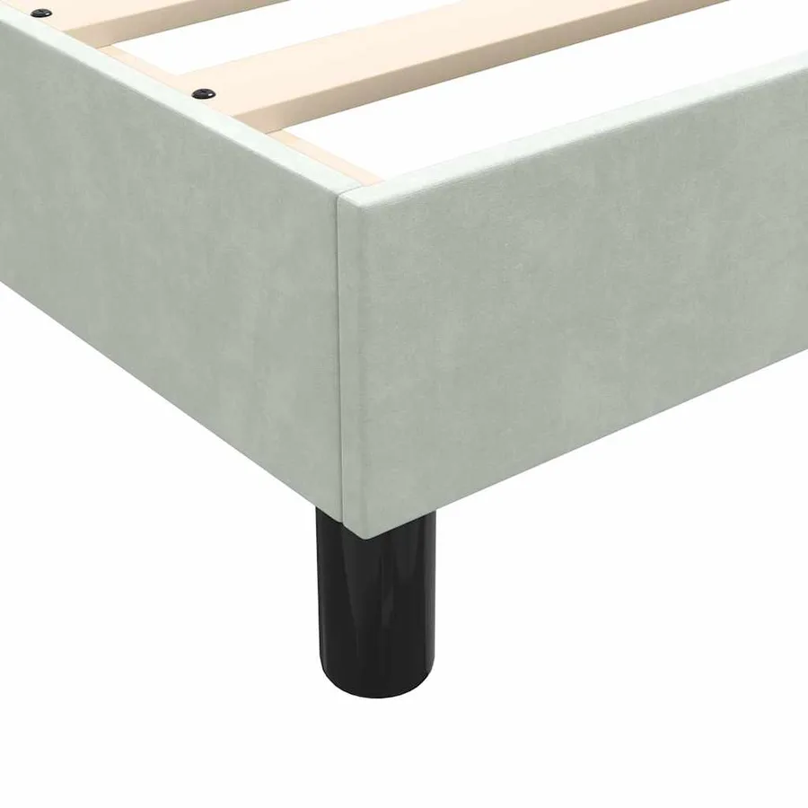 Sommier à lattes de lit et matelas et LED gris clair 90x210 cm velours - 10