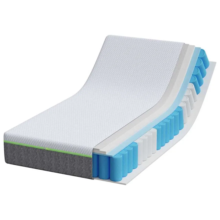 Matelas Blanc et Gris 80 x 160 cm Tissu jacquard - 3