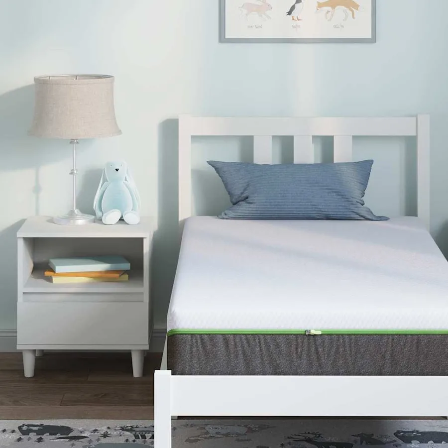 Matelas Blanc et Gris 80 x 160 cm Tissu jacquard - 7