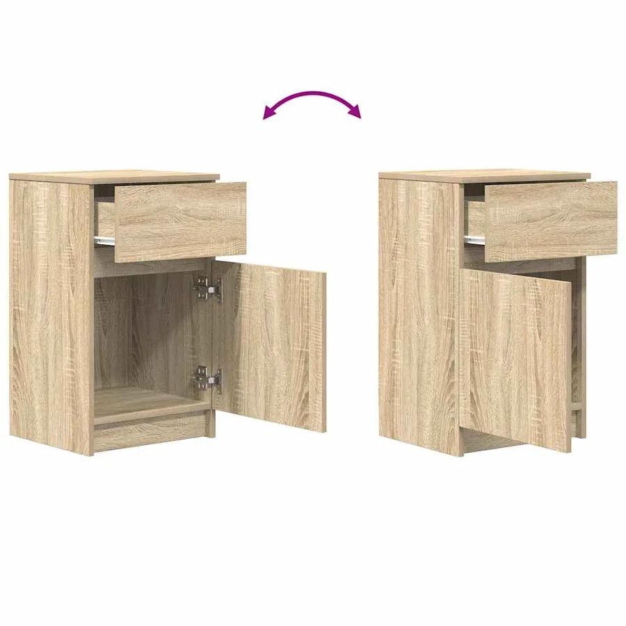 Table de chevet chêne sonoma 39x35x65 cm bois d'ingénierie - 9