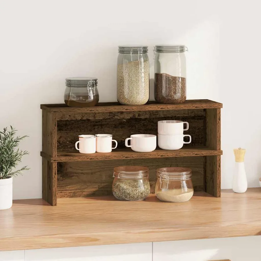 Étagères de cuisine empilables 2 pcs vieux bois 50x15x16 cm - 2
