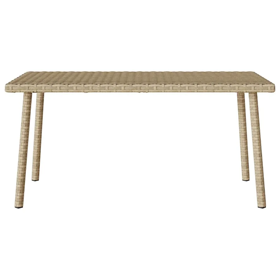 Table basse de jardin rectangulaire beige 80x40x37 cm rotin - 3