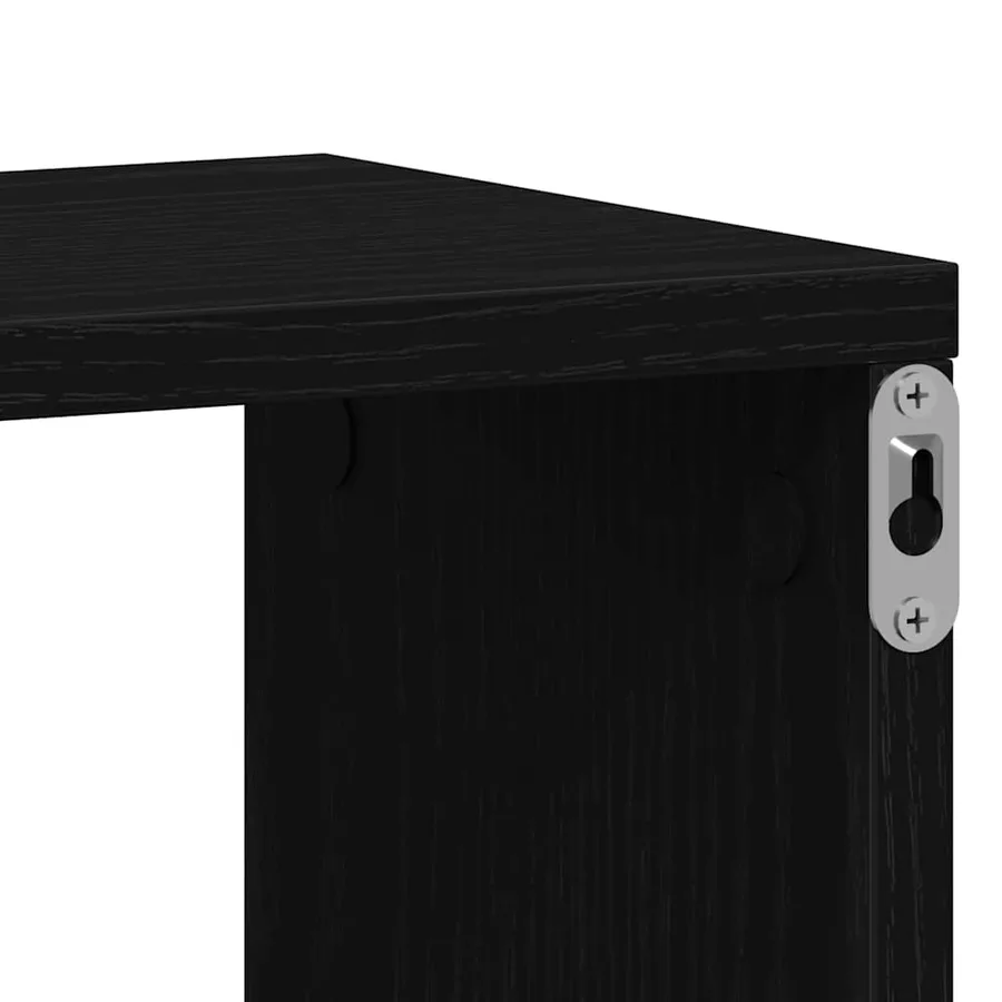 Étagères murales cube 2 pcs chêne noir 100x15x30 cm bois - 9