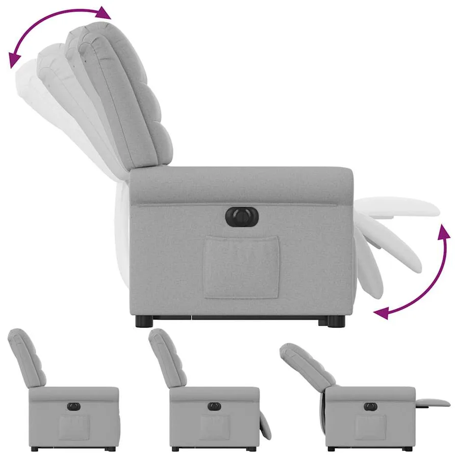 Fauteuil inclinable électrique gris nuage tissu - 10
