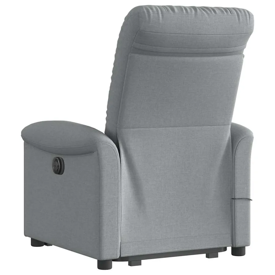 Fauteuil inclinable de massage électrique Gris clair Tissu - 7