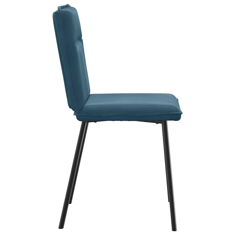 Chaises à manger lot de 6 bleu velours - 5