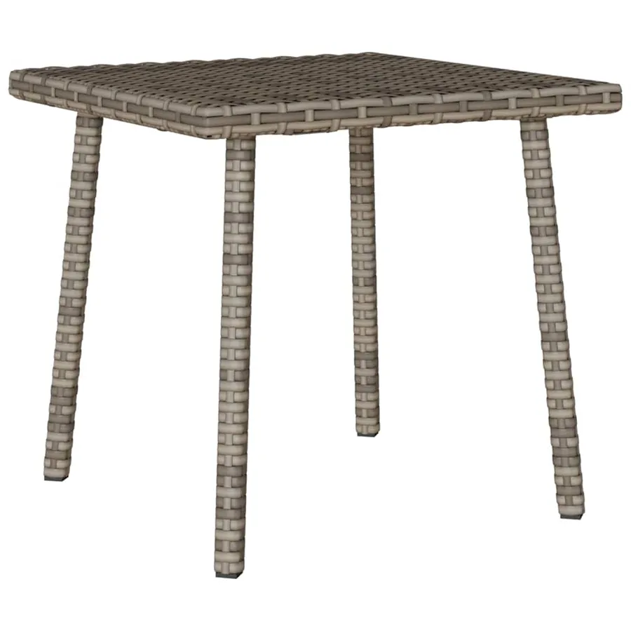 Table basse de jardin rectangulaire gris 40x40x37 cm rotin - 2