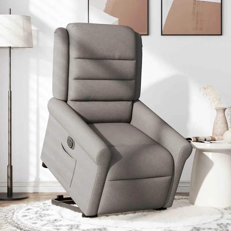 Fauteuil inclinable électrique taupe tissu - 3