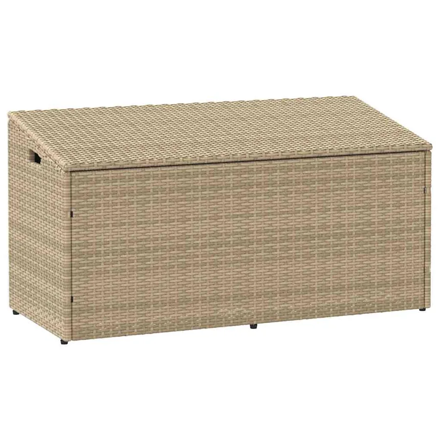 Coffre de rangement de jardin Beige 110x50x58 cm Résine tressée
