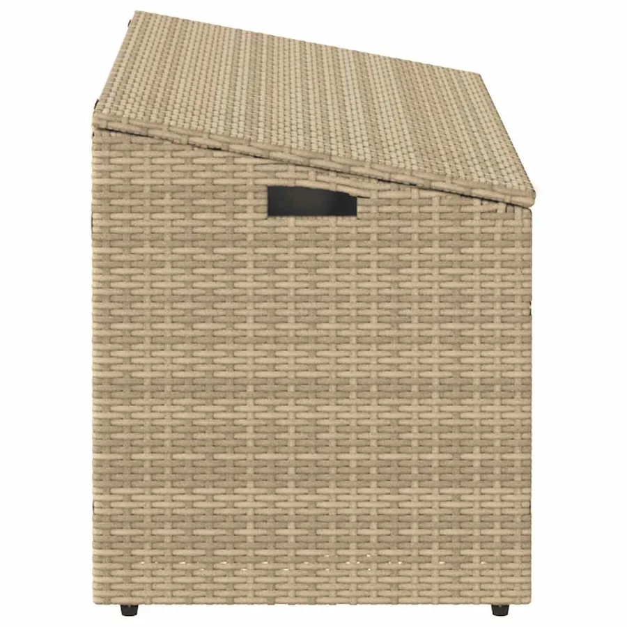 Coffre de rangement de jardin Beige 110x50x58 cm Résine tressée - 5