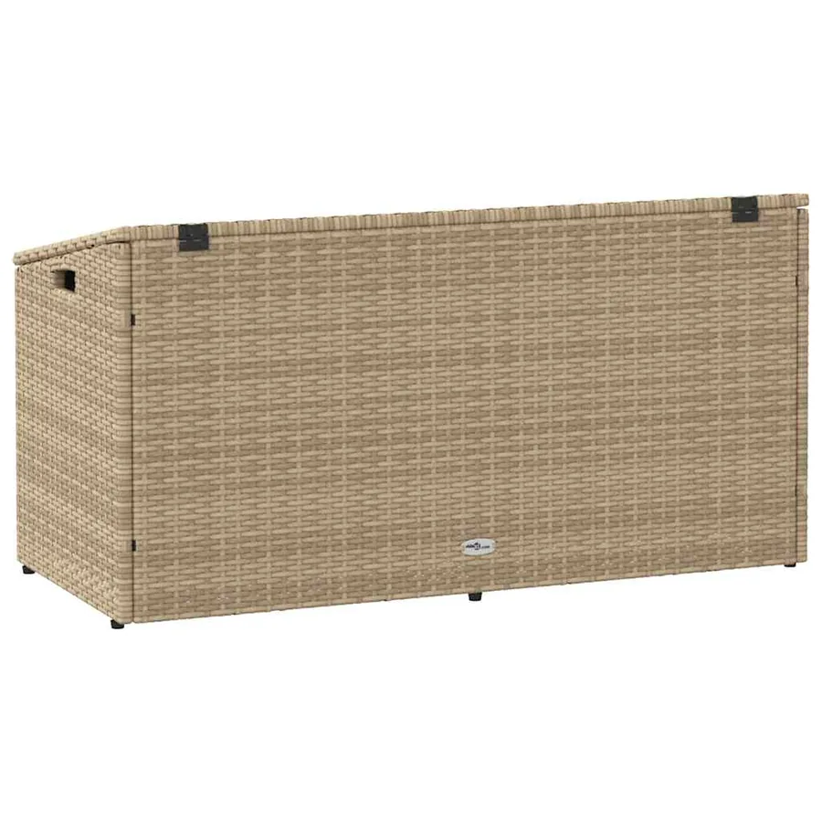 Coffre de rangement de jardin Beige 110x50x58 cm Résine tressée - 6