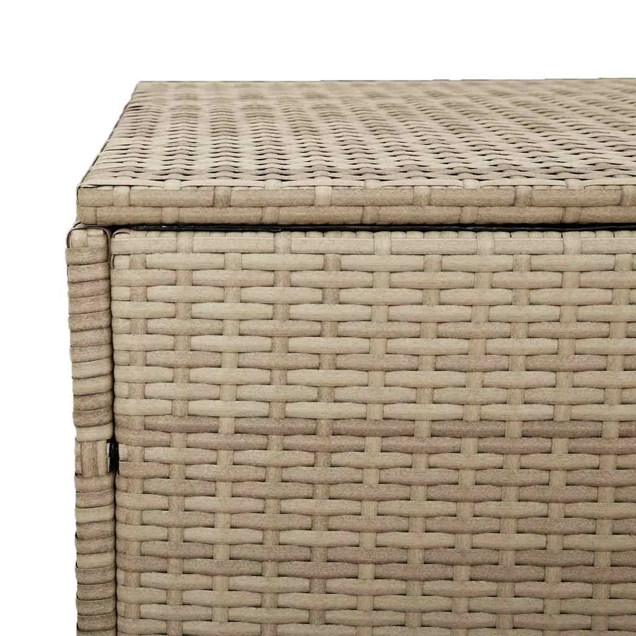 Coffre de rangement de jardin Beige 110x50x58 cm Résine tressée - 8