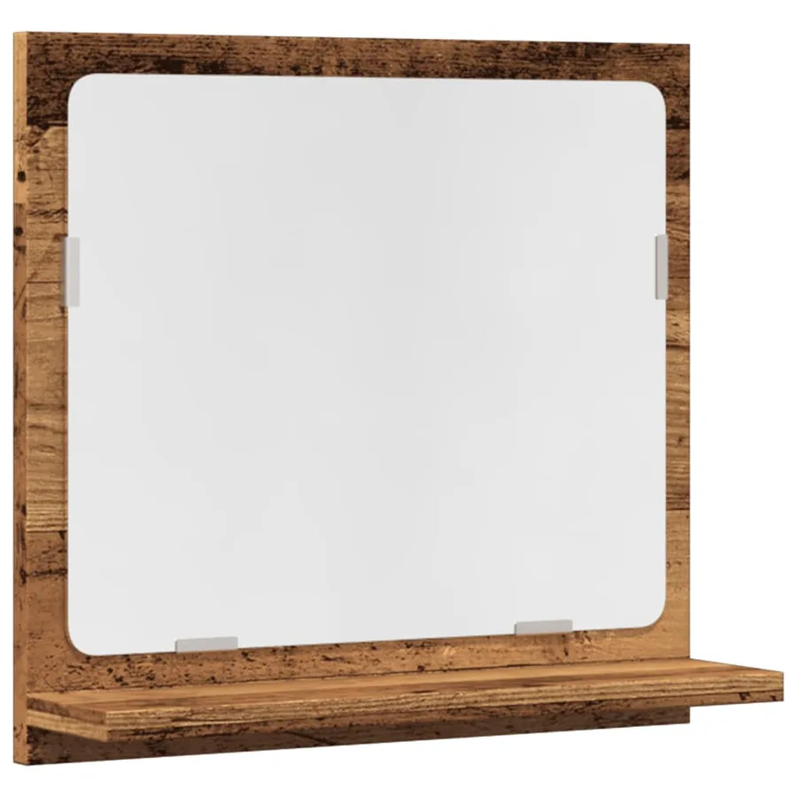 Armoire à miroir de salle de bain vieux bois bois d'ingénierie - 2