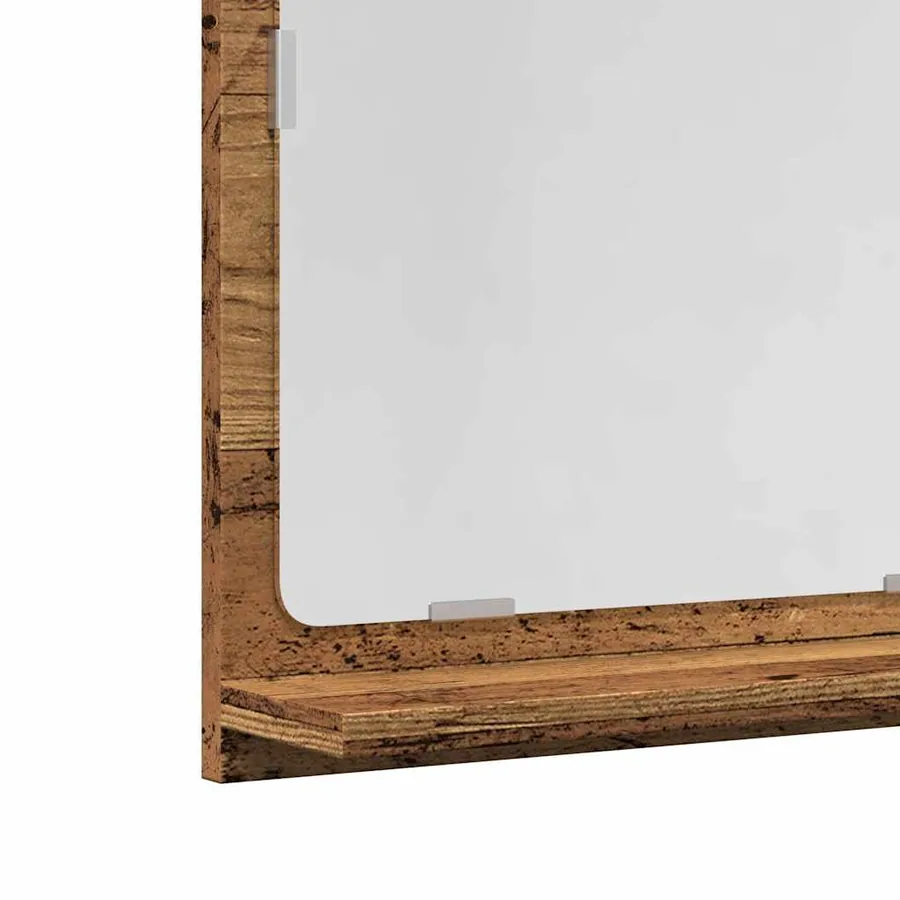 Armoire à miroir de salle de bain vieux bois bois d'ingénierie - 7