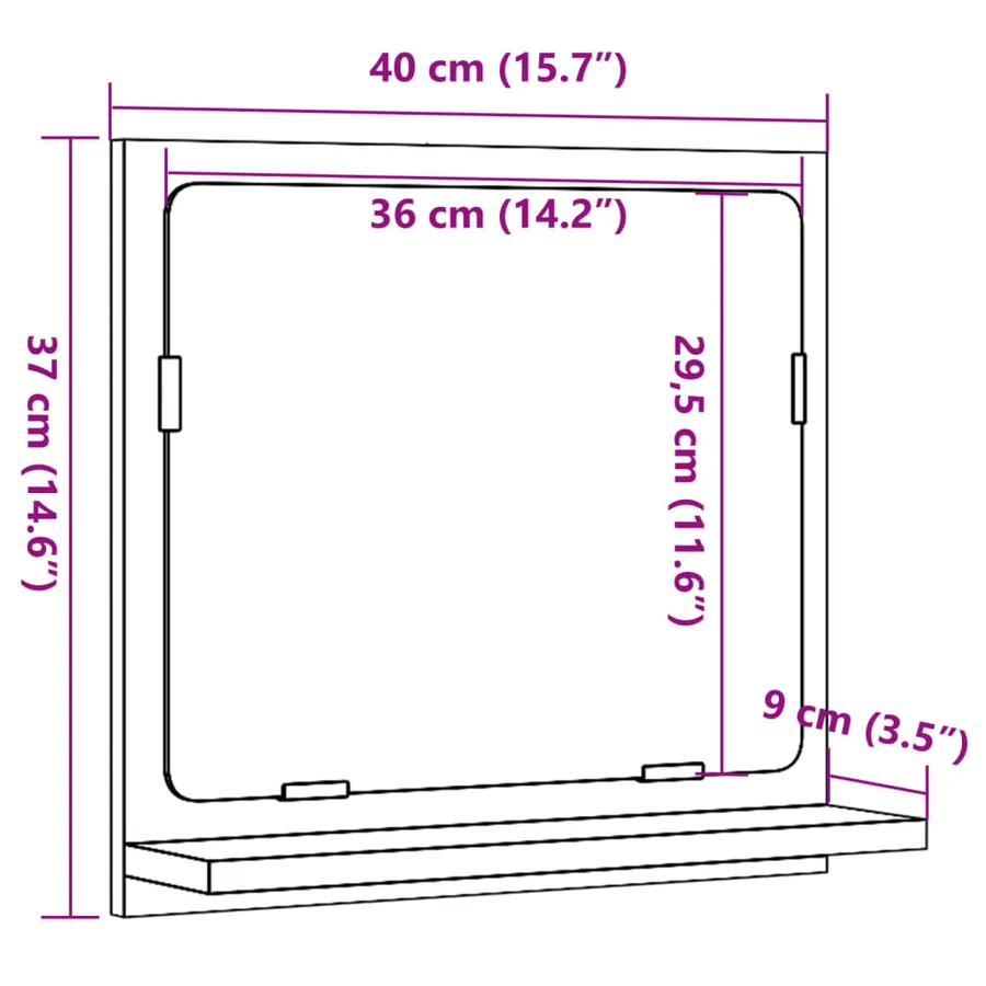Armoire à miroir de salle de bain vieux bois bois d'ingénierie - 9