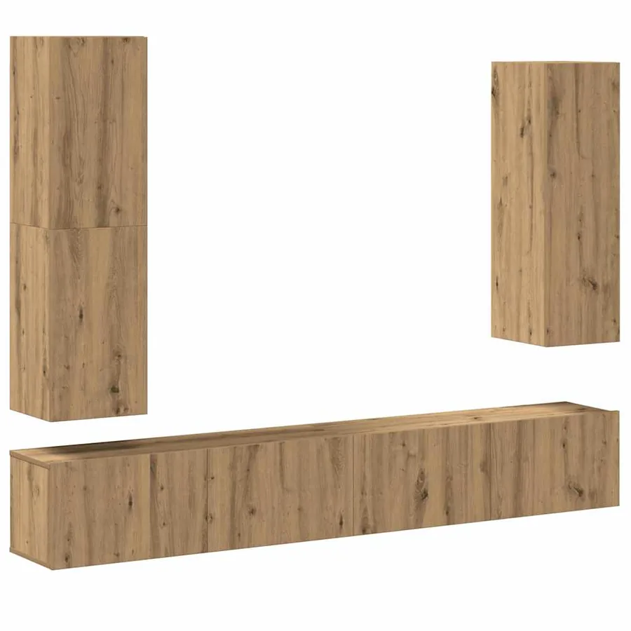 Ensemble de meuble TV mural 4 pcs chêne artisanal - 2