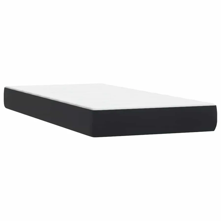 Sommier à lattes de lit avec matelas noir 100x210 cm velours - 6