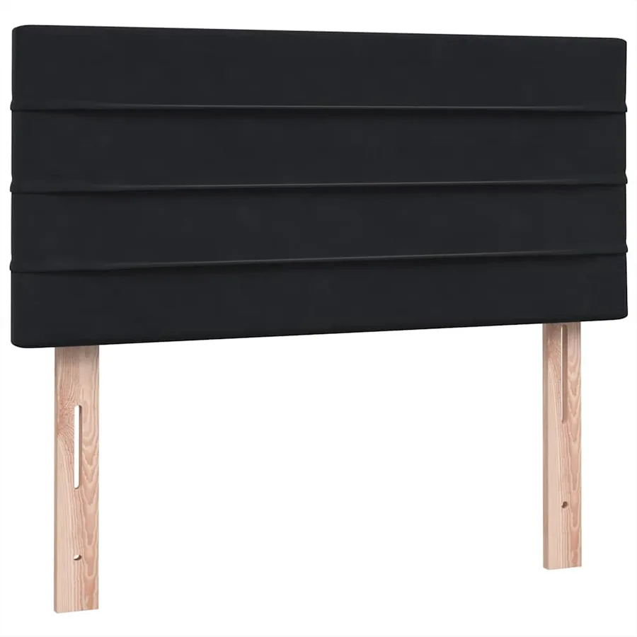 Sommier à lattes de lit avec matelas noir 100x210 cm velours - 8