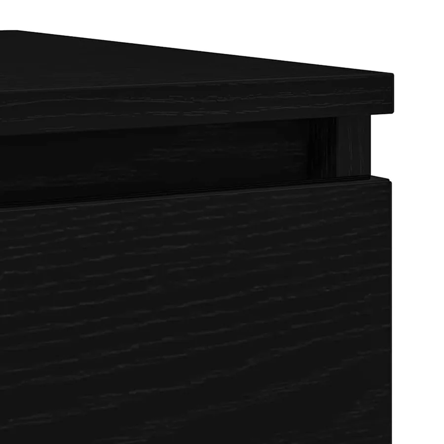 Buffet chêne noir 37,5x35x99 cm bois d'ingénierie - 10