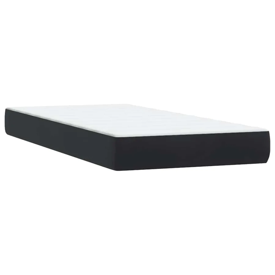 Sommier à lattes de lit avec matelas noir 100x210 cm velours - 6