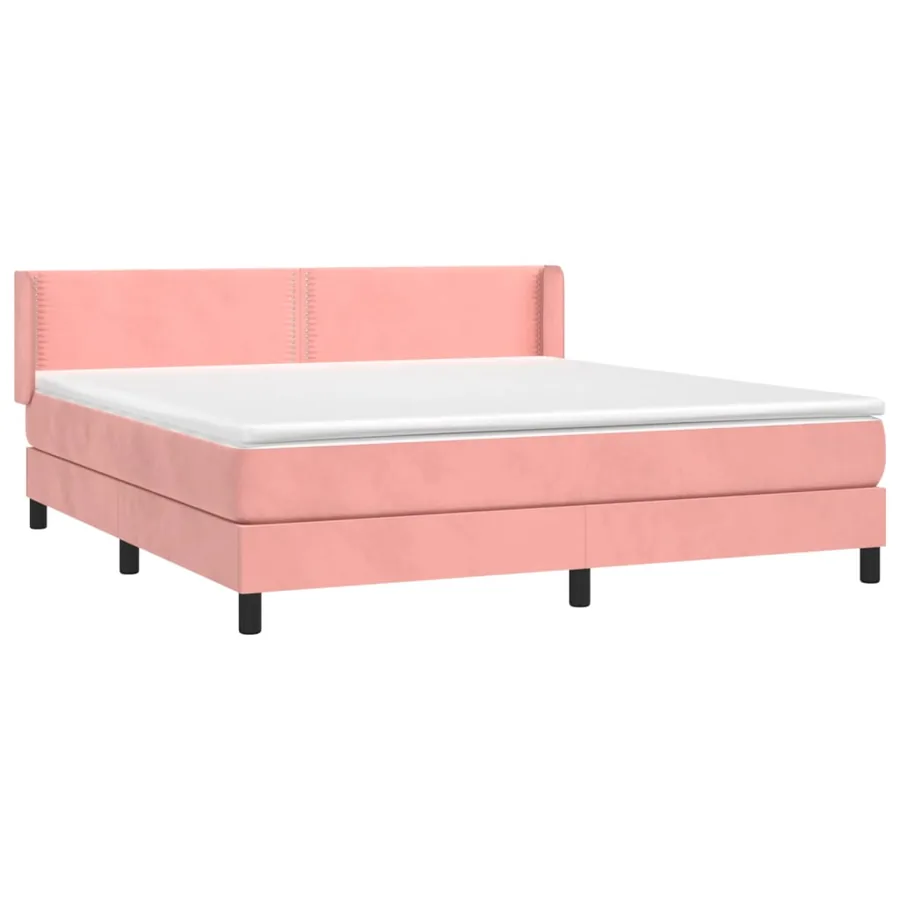 Sommier à lattes de lit avec matelas Rose 180x200 cm Velours - 3