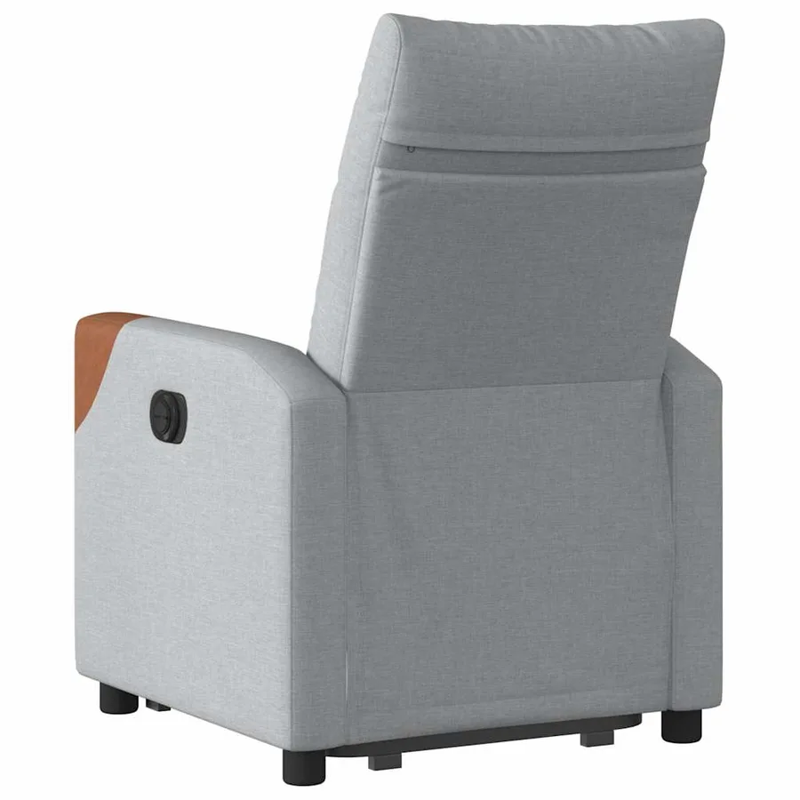 Fauteuil inclinable électrique gris clair tissu - 7