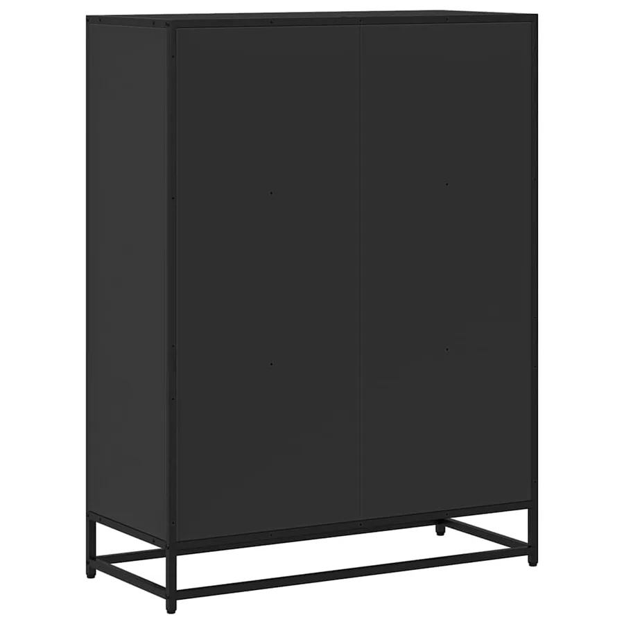 Bibliothèque noir 80,5x35x107,5 cm bois d'ingénierie - 6