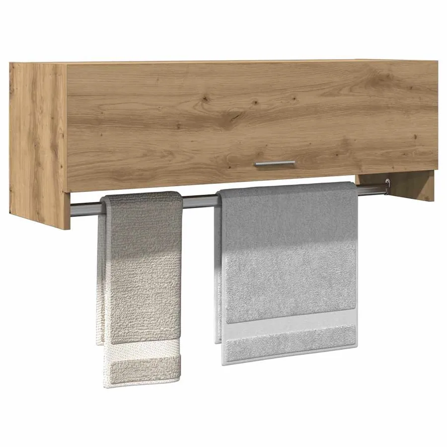 Garde-robe chêne artisanal 100x32,5x35 cm bois d'ingénierie - 3