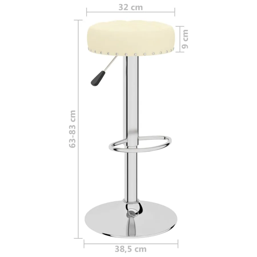 Tabourets de bar lot de 2 crème tissu - 9