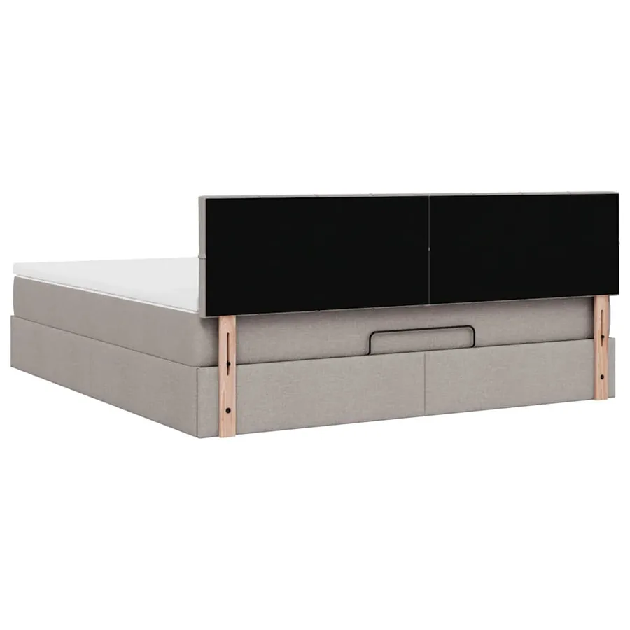 Lit ottoman avec matelas et LED Taupe 180x200cm tissu - 12
