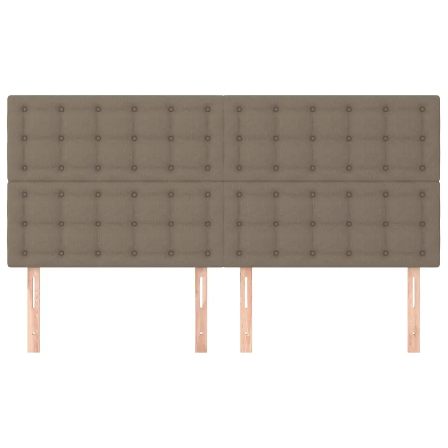 Tête de lit Taupe 200x5x118/128 cm Tissu - 3