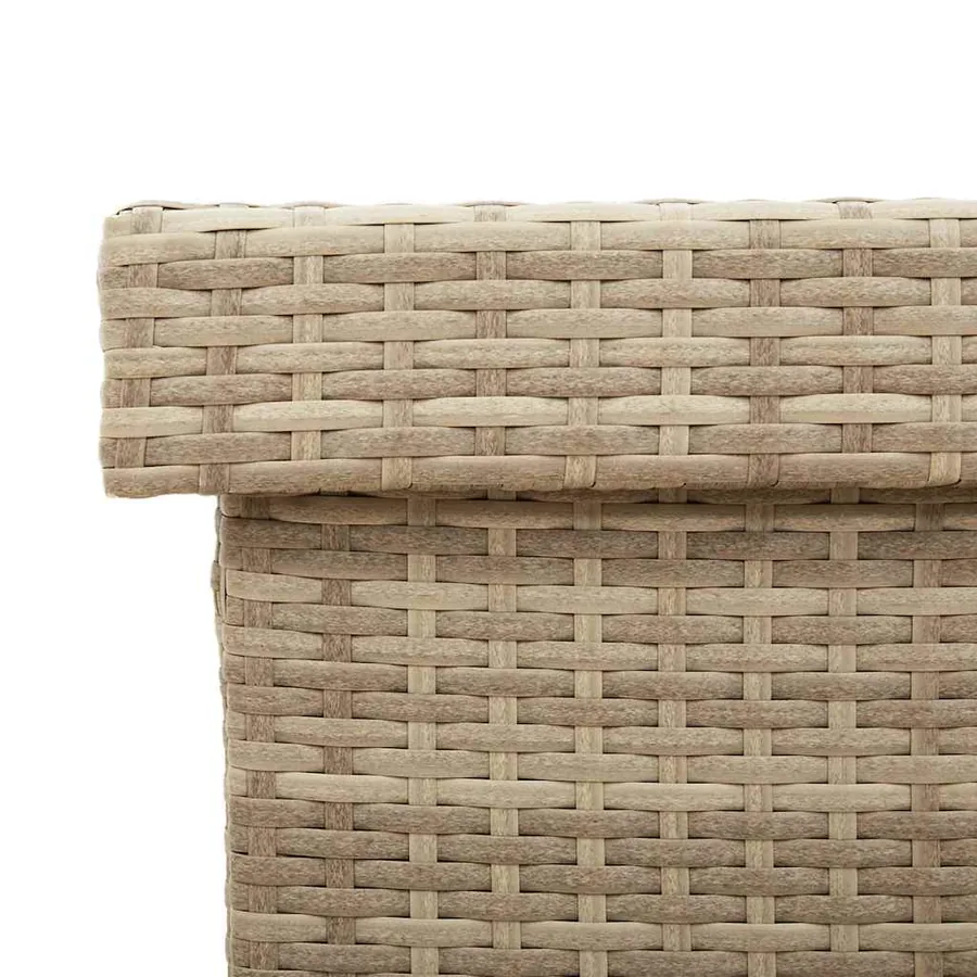 Boîte rangement jardin roues beige 160x55x75 cm résine tressée - 10