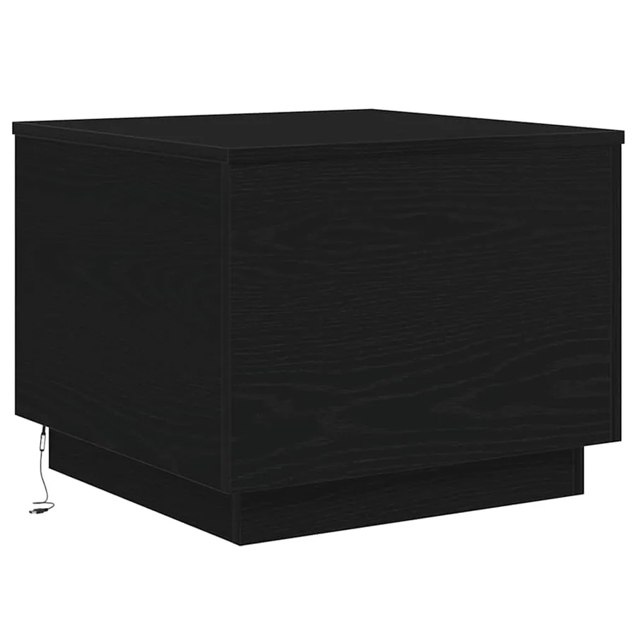 Table basse avec lumières LED chêne noir 50x50x40 cm - 3