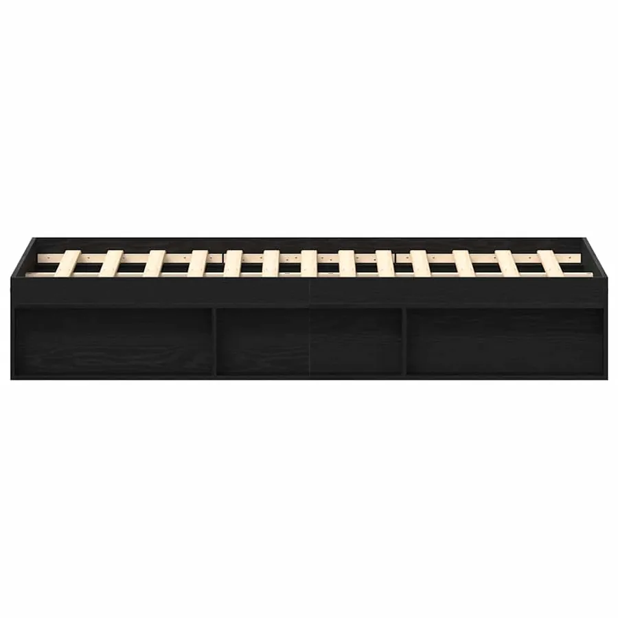 Cadre de lit sans matelas en chêne noir 160x200 cm bois d'ingénierie - 6