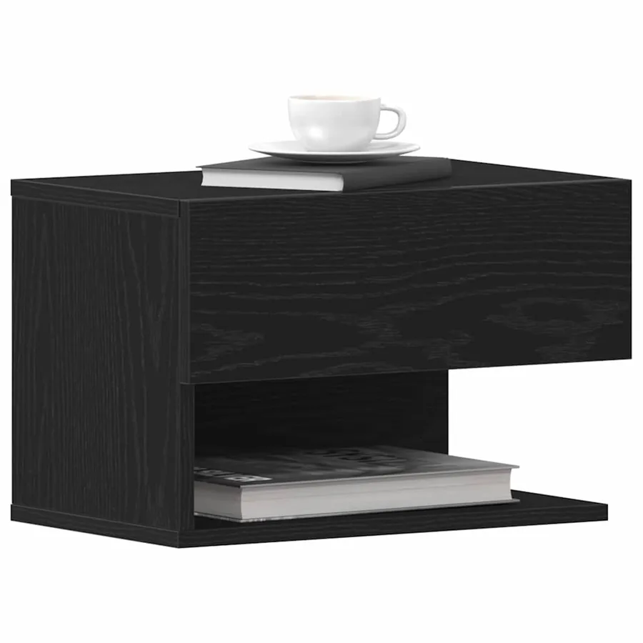 Cabinet de chevet Chêne noir 46 x 30 x 30 cm Bois d'ingénierie - 3