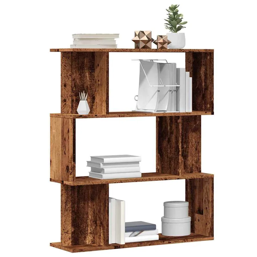 Bibliothèque vieux bois 80x24x96 cm bois d'ingénierie
