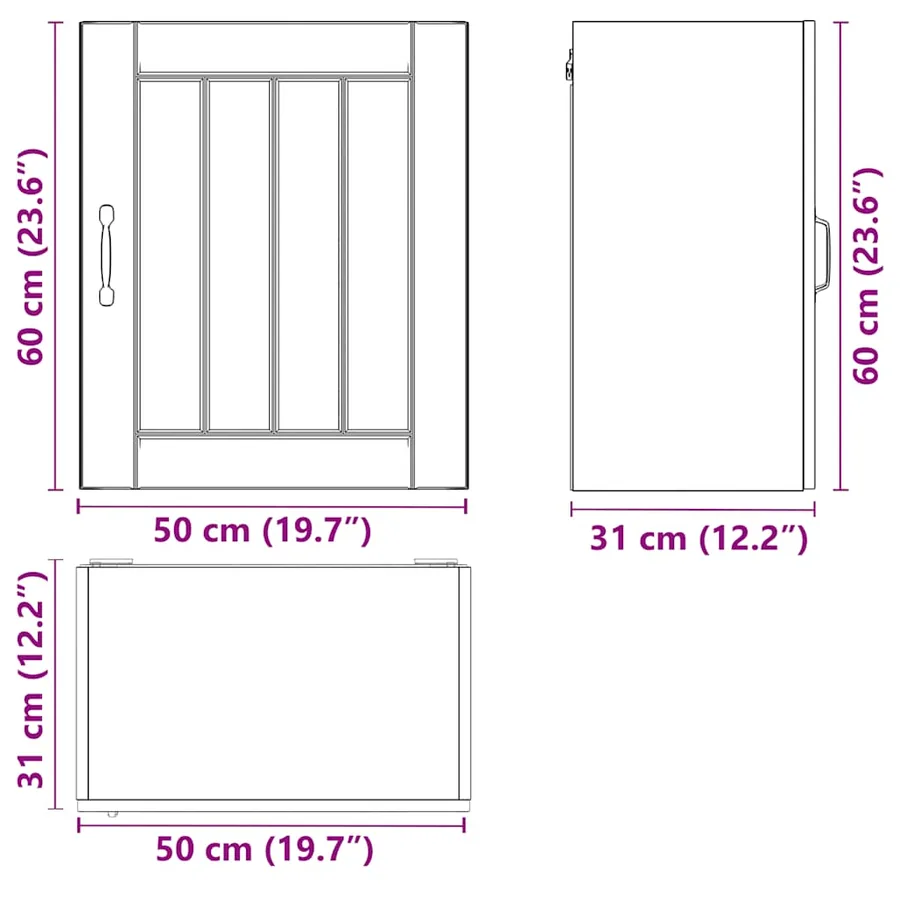 Armoires murales de cuisine 2 pcs Lucca en bois d'ingénierie blanc - 13