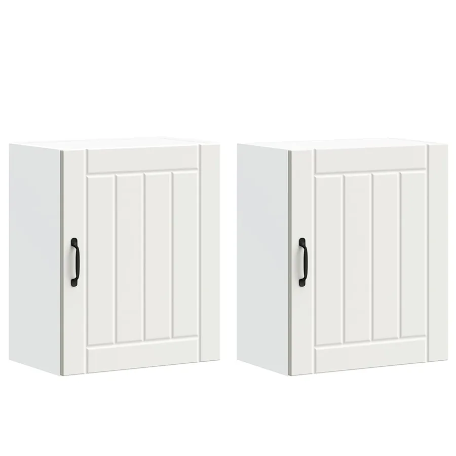 Armoires murales de cuisine 2 pcs Lucca en bois d'ingénierie blanc - 2