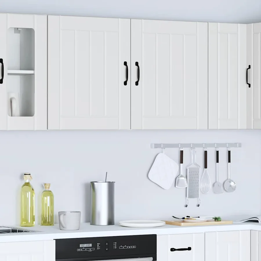 Armoires murales de cuisine 2 pcs Lucca en bois d'ingénierie blanc - 4