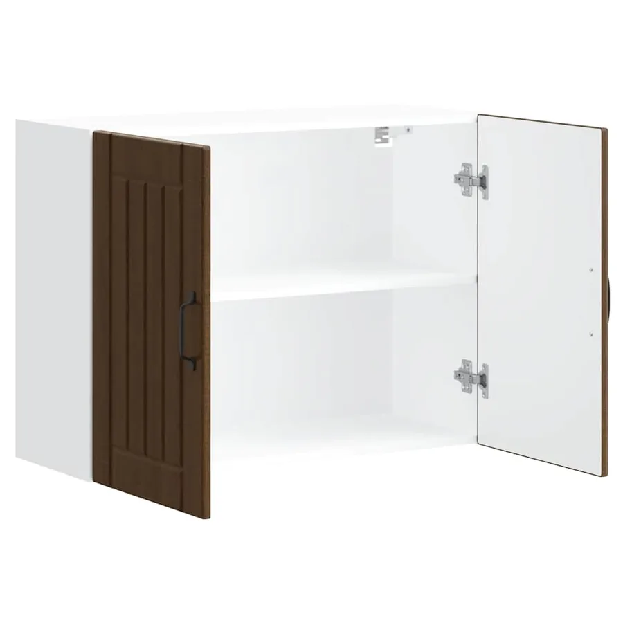 Armoire murale de cuisine Lucca chêne marron bois ingénierie - 5