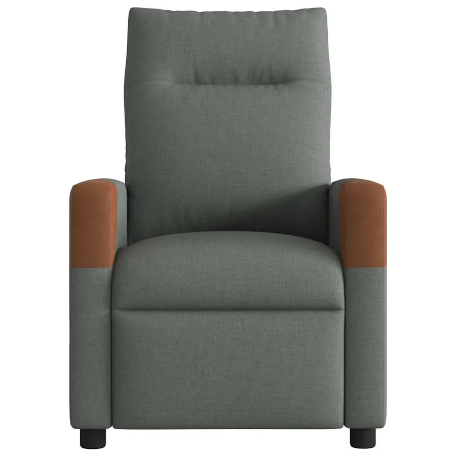 Fauteuil inclinable de massage en tissu gris foncé - 3