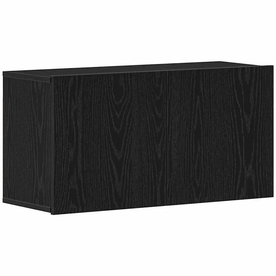 Meuble TV Chêne noir 80x30x41 cm Bois d'ingénierie - 2
