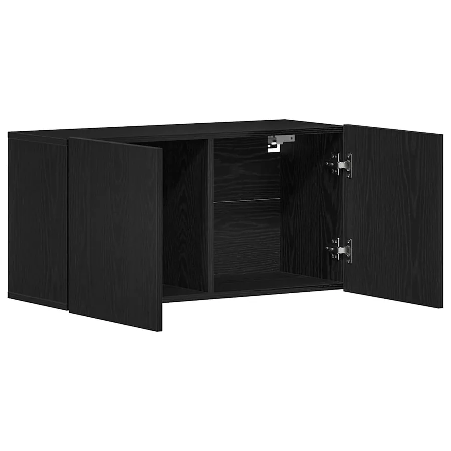 Meuble TV Chêne noir 80x30x41 cm Bois d'ingénierie - 5